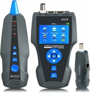 Network Cable Tester,AT278 TDR Multi-functional LCD Tracker For RJ45, RJ11, BNC, Metal Cable, PING/POE NF-8601S