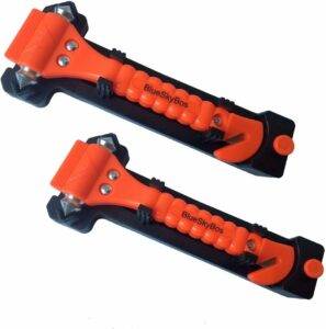 2 Pack - Emergency Escape Tool Auto Car Window Glass Hammer Breaker and Seat Belt Cutter Escape 2-in-1 Tool