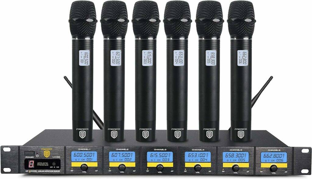 6 Channel UHF Wireless Microphone System