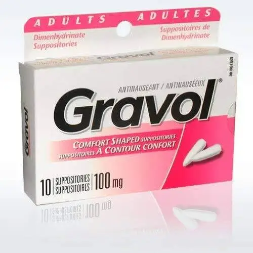 Gravol Suppositories Antinauseant for NAUSEA, VOMITING, DIZZINESS & MOTION SICKNESS