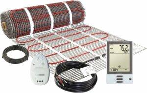 LuxHeat 40 Sqft Mat Kit, 120v Electric Radiant Floor Heating System for Under tile, Stone and Laminate. Kit Includes Alarm, Heated Floor Mat, OJ Microline...