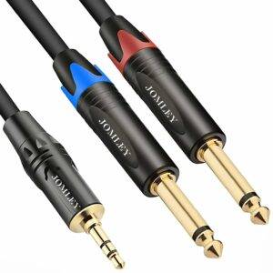 1/8 to 1/4 Stereo Cable, 1/8 Inch Stereo to Dual 1/4 Inch Mono Cable, 3.5mm to 1/4 Splitter Cable Mini Jack to Jack Stereo Breakout Cable - 3.3ft