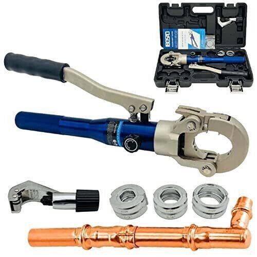 Copper Tube Fittings Hydraulic Pipe Crimping Tool 1/2" 3/4" 1" Jaw Press Crimper